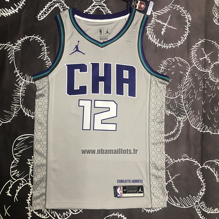 Maillot Charlotte Hornets Kelly Oubre JR. NO 12 Ville Edition Gris